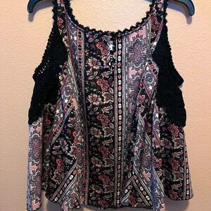 Nikki Erin floral cold shoulder blouse